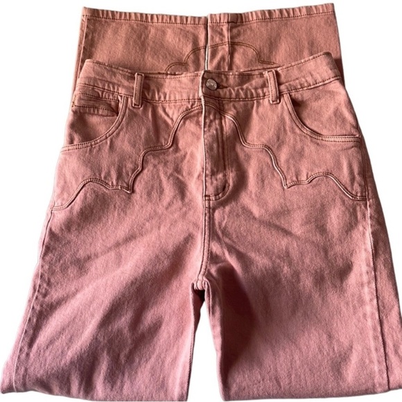 NWOT Anthropologie Pastiche Seamed Ultra High Light Red/ pink size 27 - Picture 2 of 7
